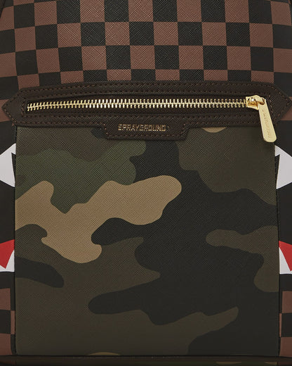 EXTERIOR GOLD ZIP POCKET SHARKS IN PARIS SAVAGE BACKPACK | Sprayground Clearance