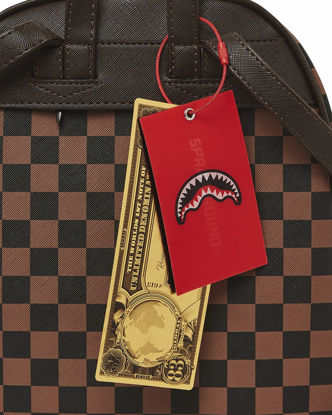 EXTERIOR GOLD ZIP POCKET SHARKS IN PARIS SAVAGE BACKPACK | Sprayground Clearance
