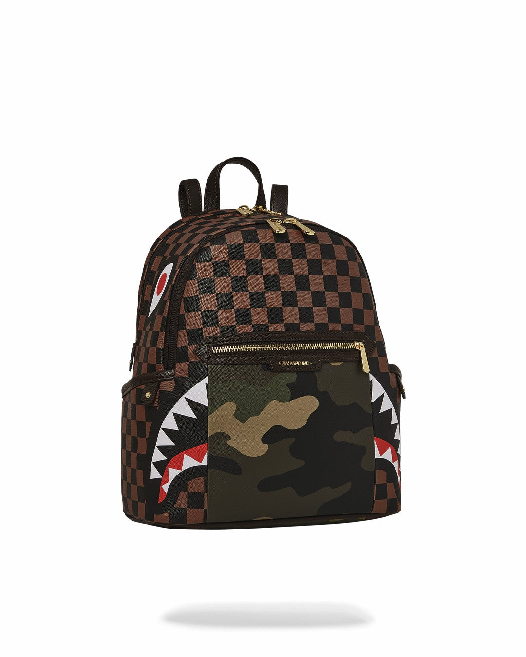 EXTERIOR GOLD ZIP POCKET SHARKS IN PARIS SAVAGE BACKPACK | Sprayground Clearance