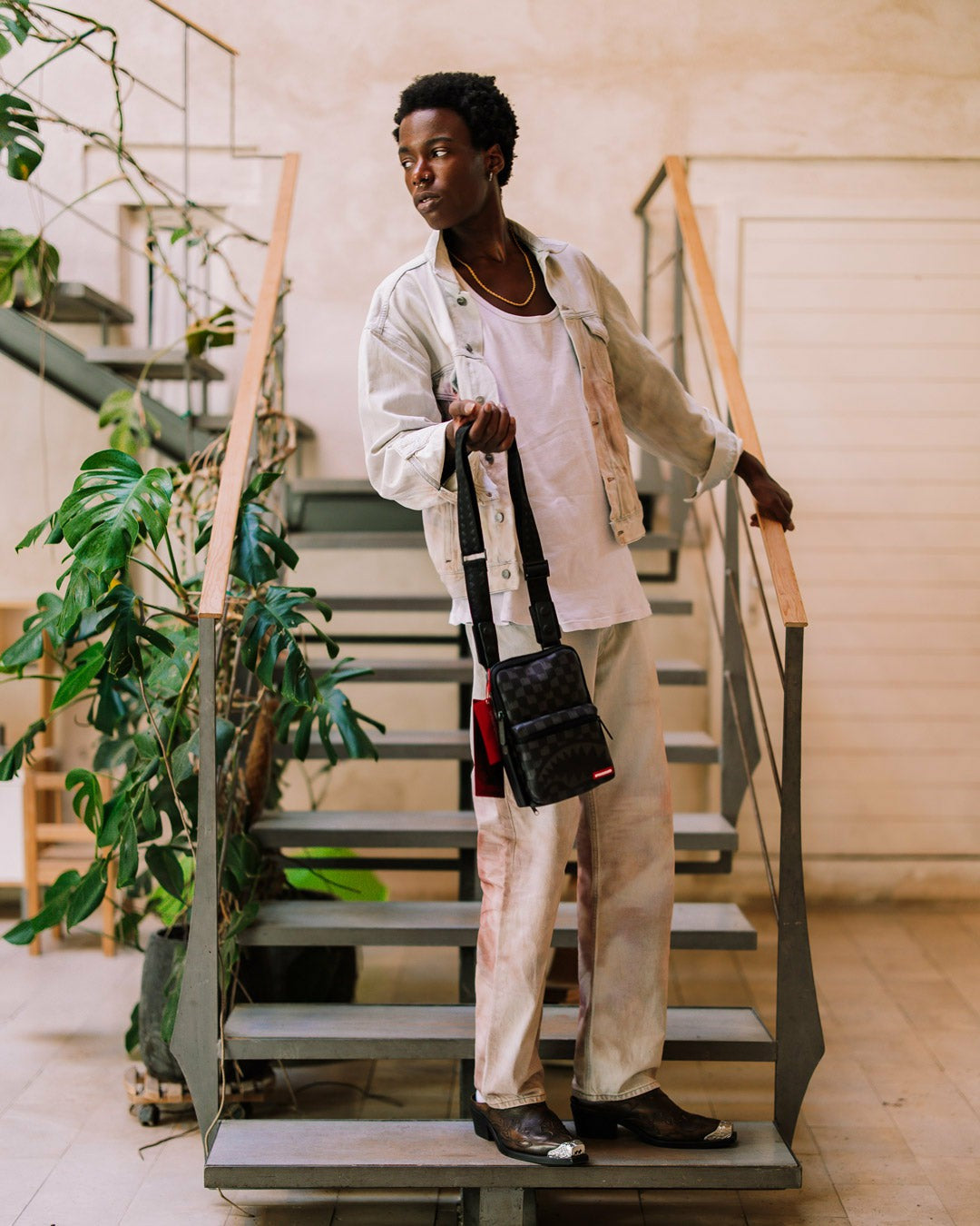 HANGOVER DRIP CHECK SLING | Sprayground sale