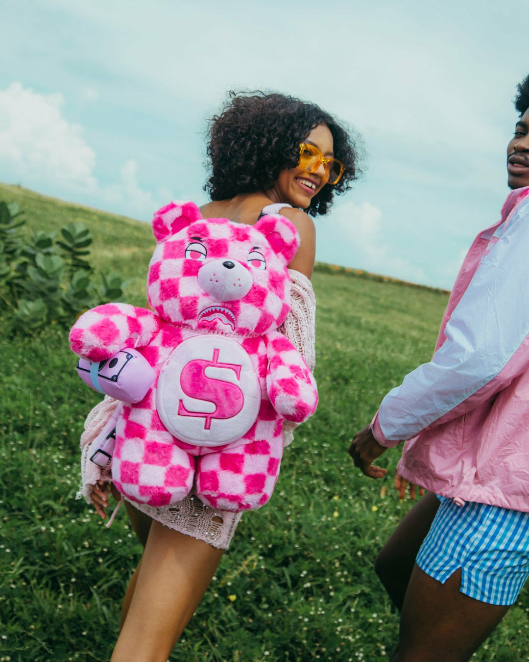 FURZILLA SHARK (PINK CHECK) MONEYBEAR BACKPACK | Sprayground US