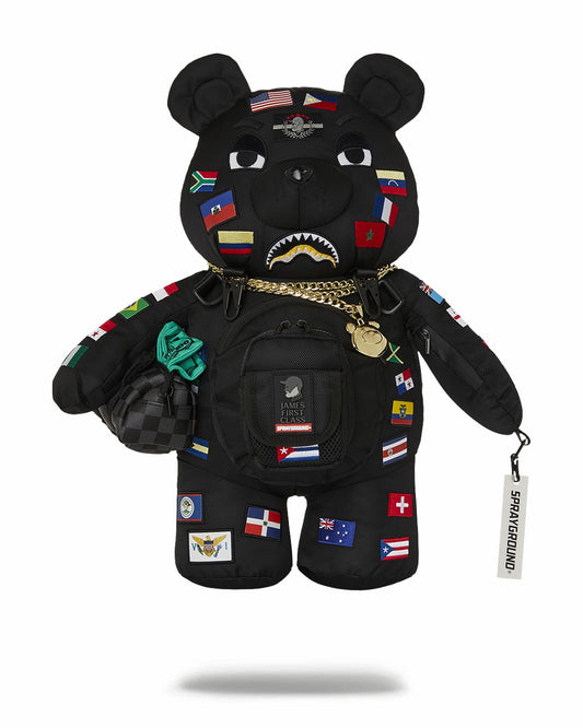 JAMES FIRST CLASS GLOBAL FLAGS MONEYBEAR BACKPACK | Sprayground for sale