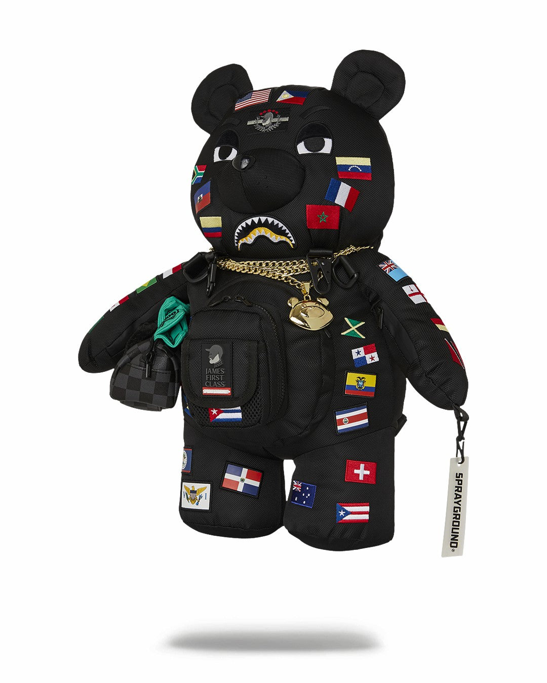 JAMES FIRST CLASS GLOBAL FLAGS MONEYBEAR BACKPACK | Sprayground for sale