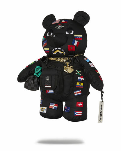 JAMES FIRST CLASS GLOBAL FLAGS MONEYBEAR BACKPACK | Sprayground for sale