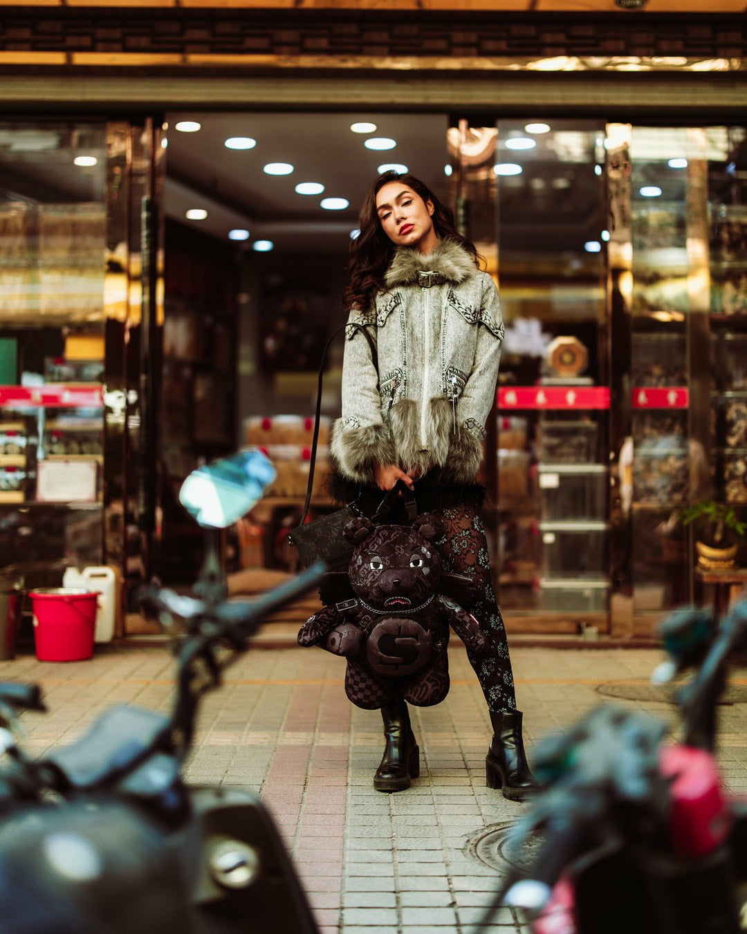 4AM MONEY WING BEAR BACKPACK | Sprayground for sale