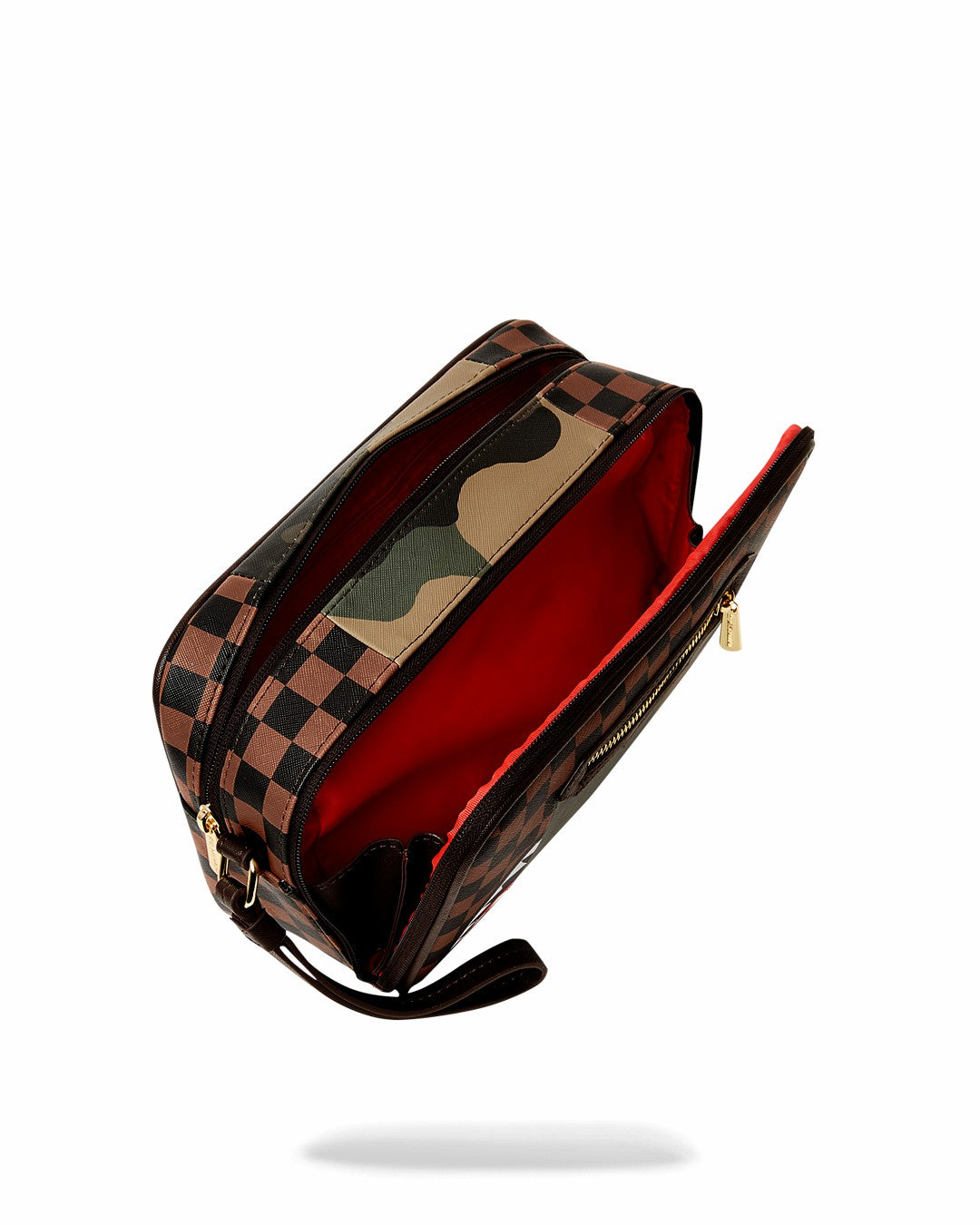 EXTERIOR GOLD ZIP POCKET SHARKS IN PARIS TOILETRY BRICKSIDE BAG | Sprayground US