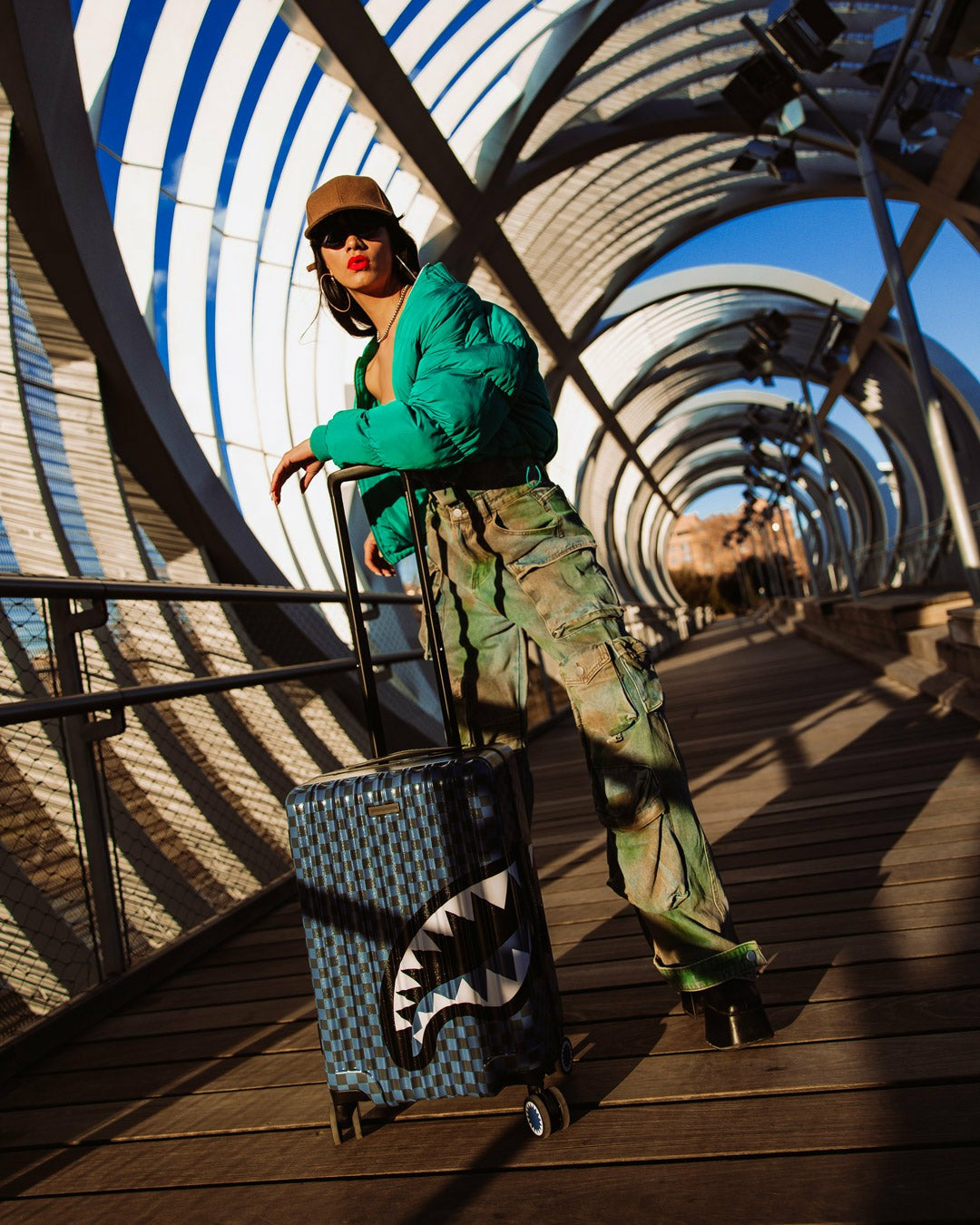 MIDNIGHT MAGIC SHARKS IN PARIS HARD SHELL CARRY-ON LUGGAGE | Sprayground Clearance
