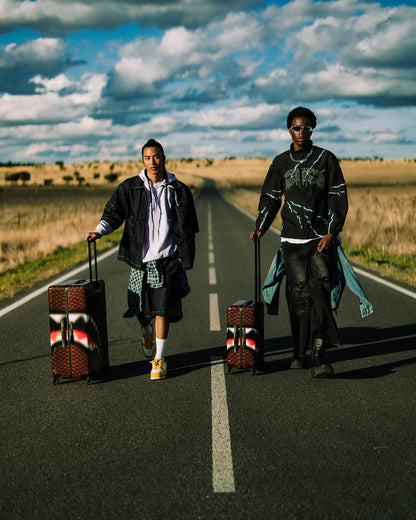 SHARKS IN PARIS BLUR EFFECT CARRY-ON LUGGAGE | Sprayground Clearance