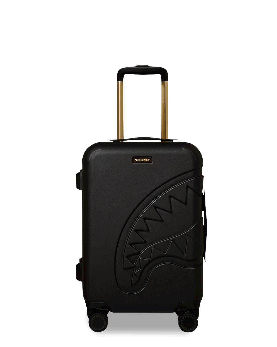 REALITY CHECK SHARKITECTURE CARRY-ON JETBLACK LUGGAGE (GOLD HARDWARE) | Sprayground sale