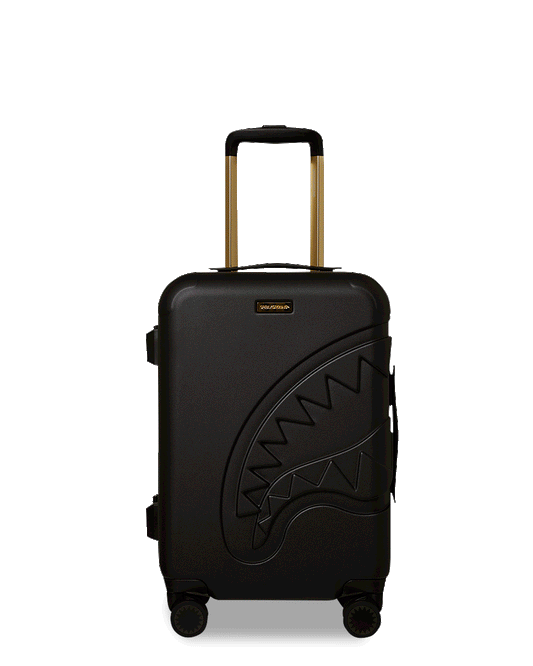 REALITY CHECK SHARKITECTURE CARRY-ON JETBLACK LUGGAGE (GOLD HARDWARE) | Sprayground sale