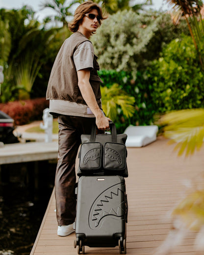 REALITY CHECK SHARKITECTURE CARRY-ON JETBLACK LUGGAGE (GOLD HARDWARE) | Sprayground sale