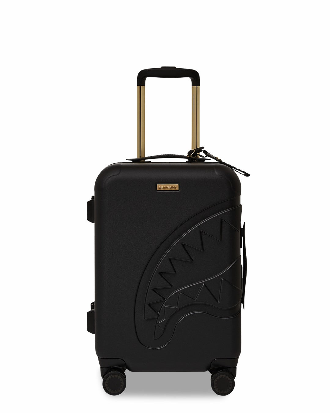 REALITY CHECK SHARKITECTURE CARRY-ON JETBLACK LUGGAGE (GOLD HARDWARE) | Sprayground sale