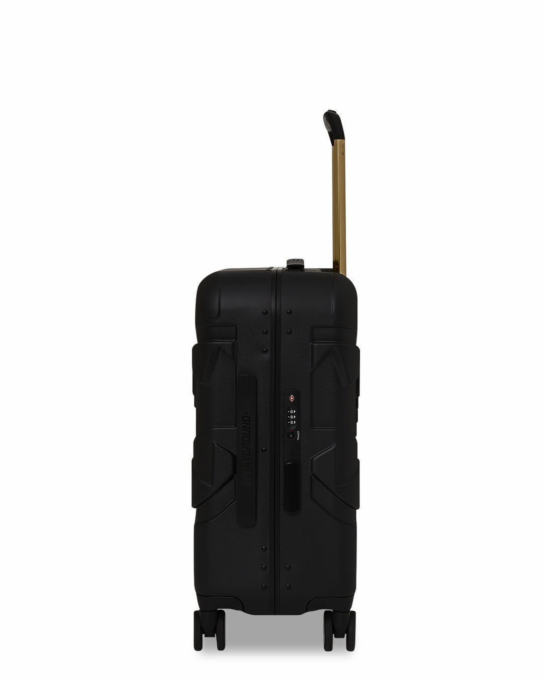 REALITY CHECK SHARKITECTURE CARRY-ON JETBLACK LUGGAGE (GOLD HARDWARE) | Sprayground sale