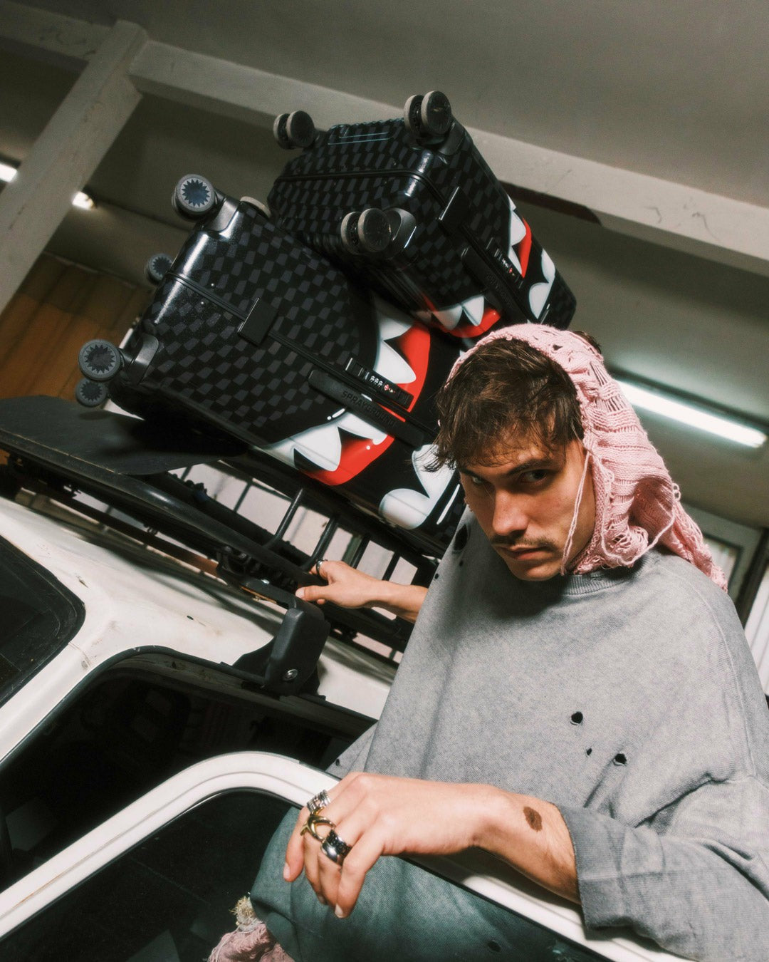 SHARKS IN PARIS HYPER PUFF FULL-SIZE LUGGAGE | Sprayground Near Me