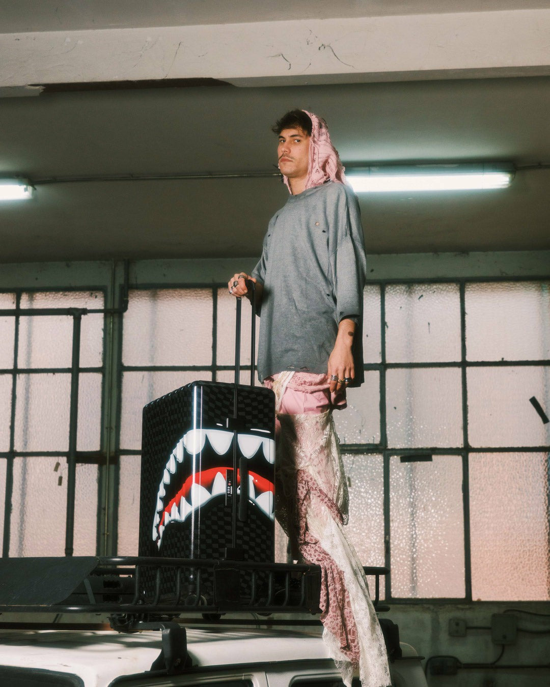 SHARKS IN PARIS HYPER PUFF FULL-SIZE LUGGAGE | Sprayground Near Me