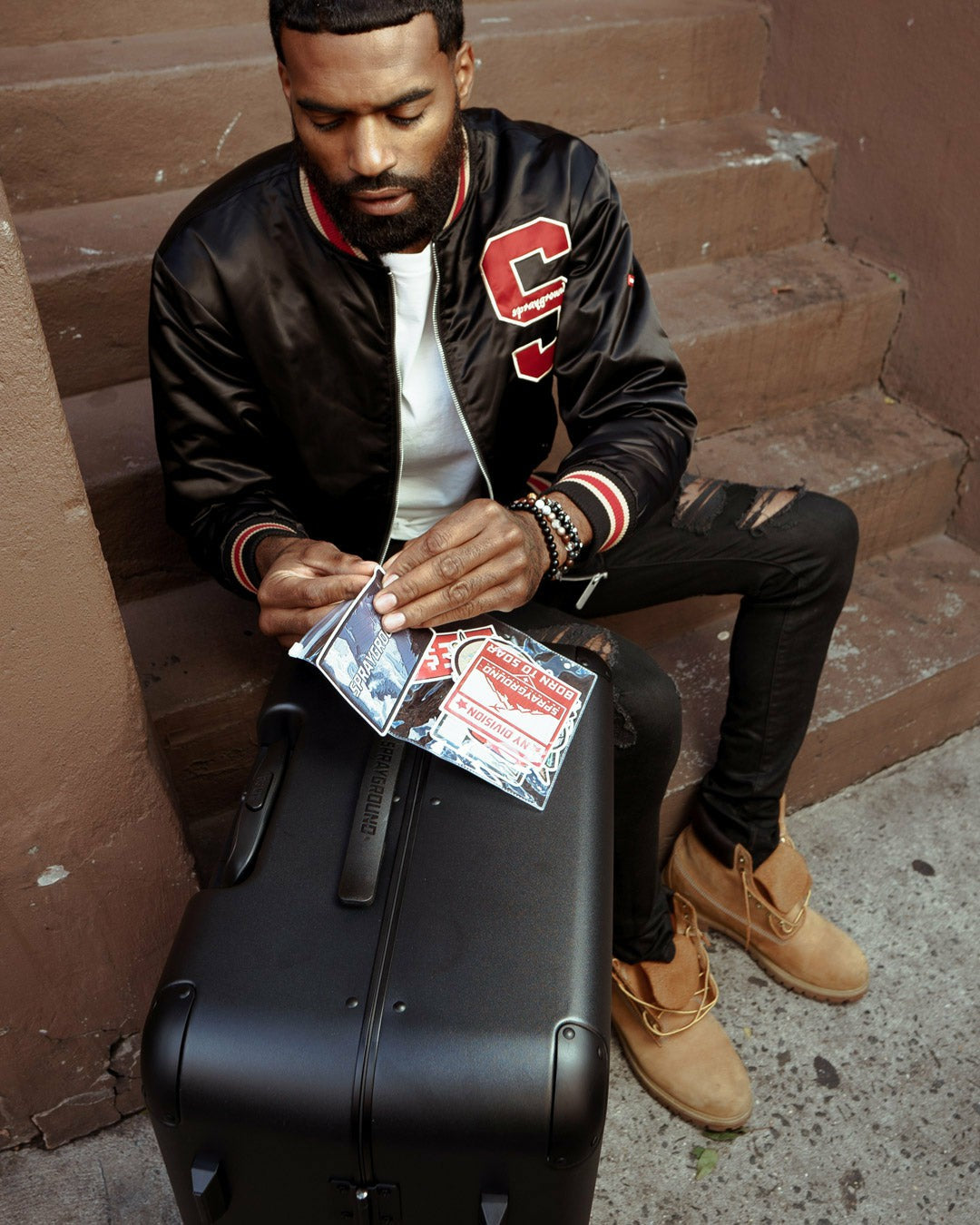 THE JOURNEY BEGINS SHARKITECTURE FULL-SIZE LUGGAGE | Sprayground for sale