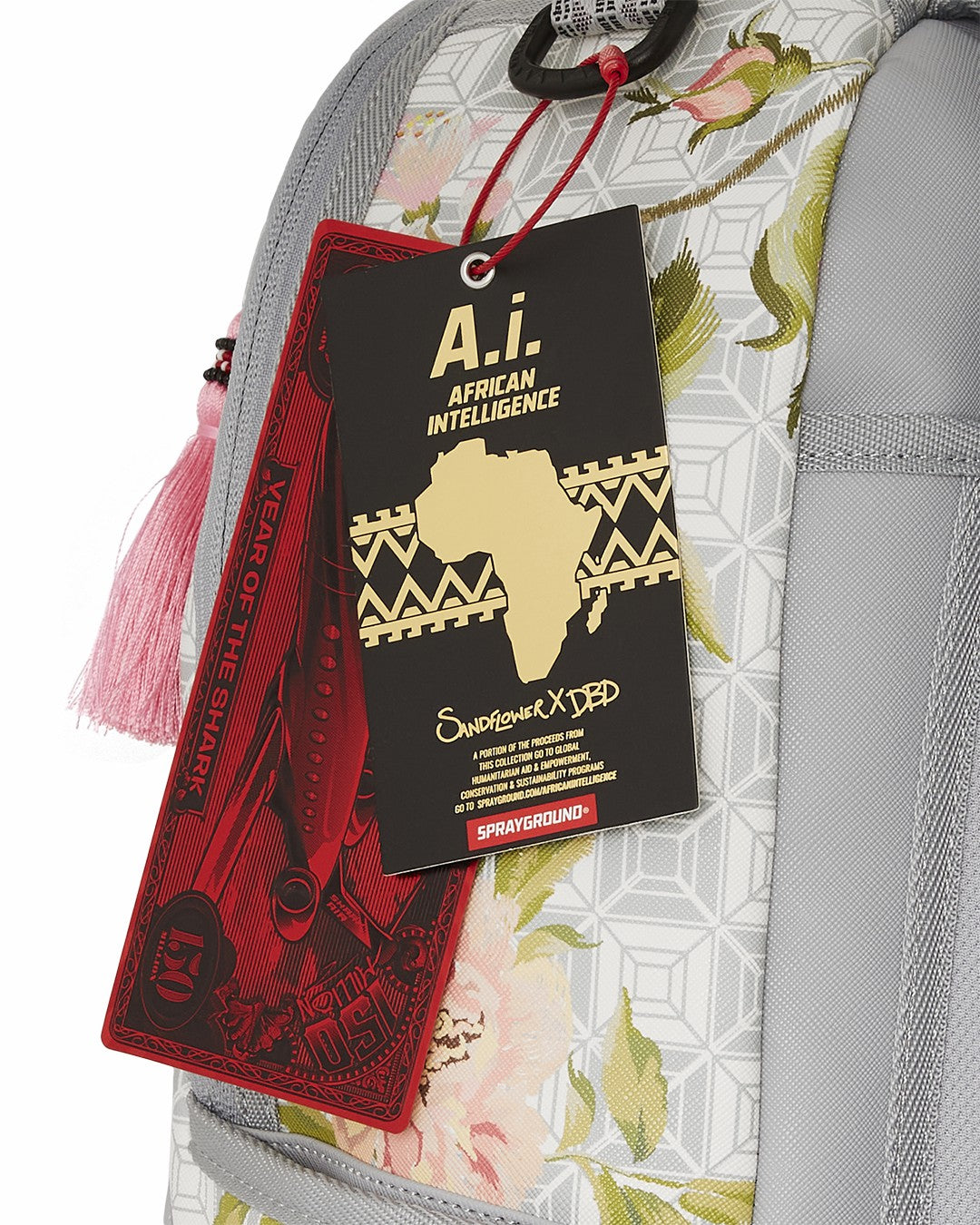 A.I. AFRICAN INTELLIGENCE ELEGANT ENERGY BACKPACK - SANDFLOWER COLLAB | Sprayground for sale