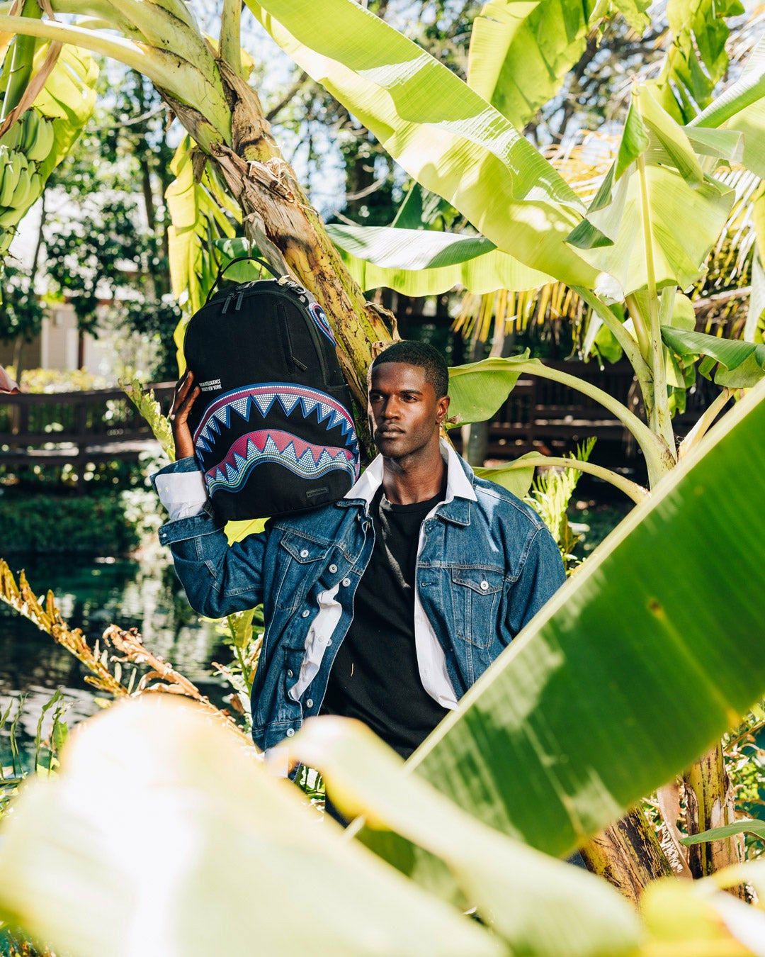 A.I. AFRICAN INTELLIGENCE BORN AND RAISED BACKPACK - SANDFLOWER COLLAB | Sprayground for sale