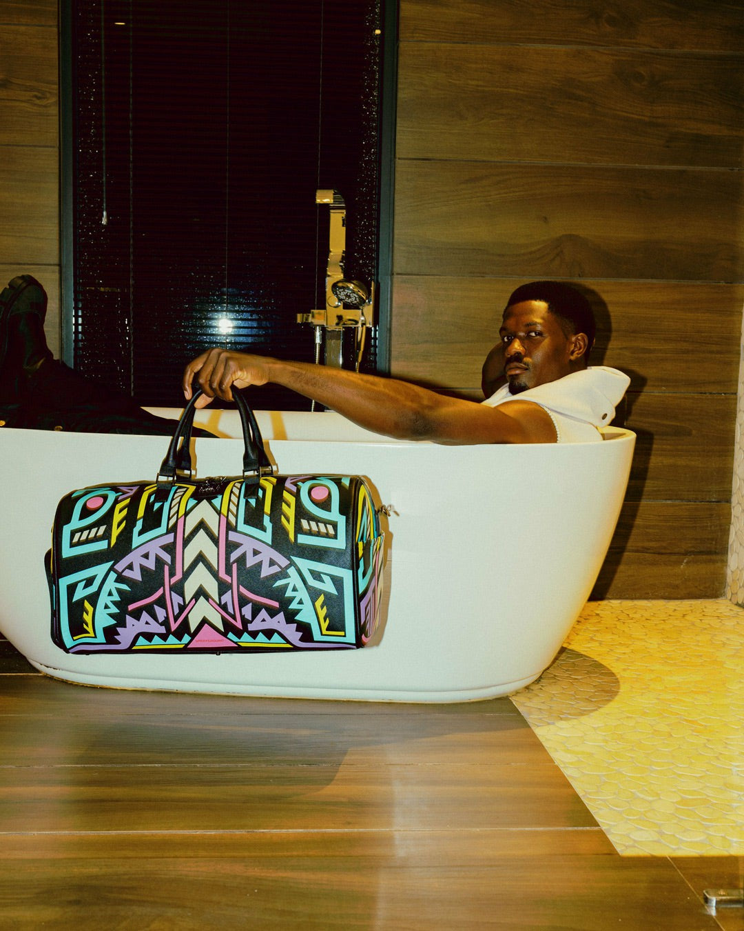 A.I. PATH TO THE FUTURE III DUFFLE - SANDFLOWER COLLAB (GLOW IN THE DA | Sprayground for sale