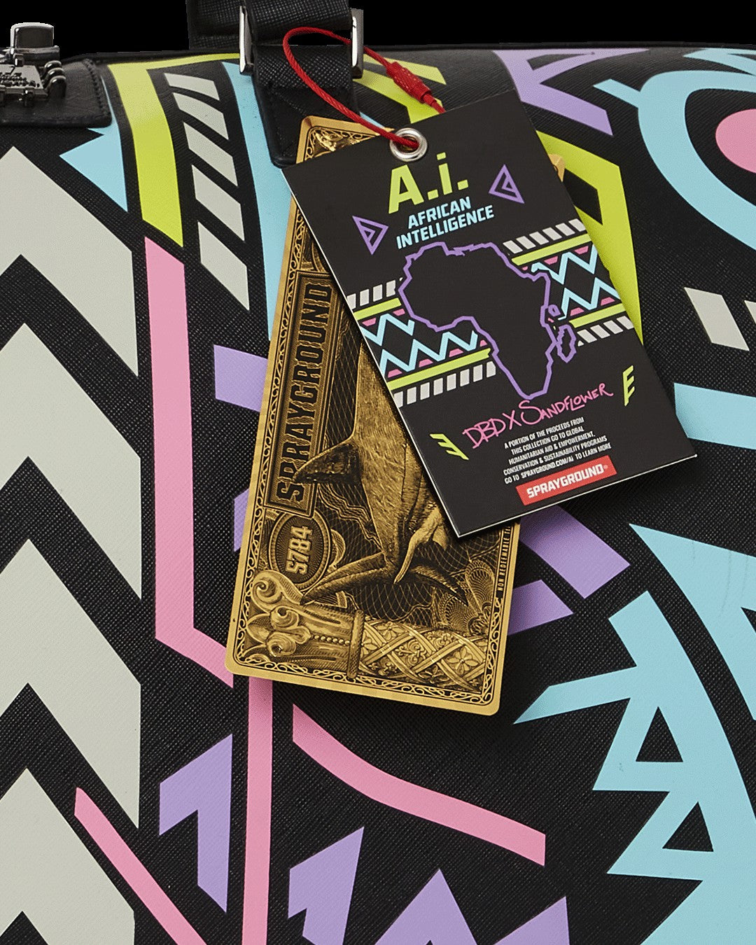 A.I. PATH TO THE FUTURE III DUFFLE - SANDFLOWER COLLAB (GLOW IN THE DA | Sprayground for sale