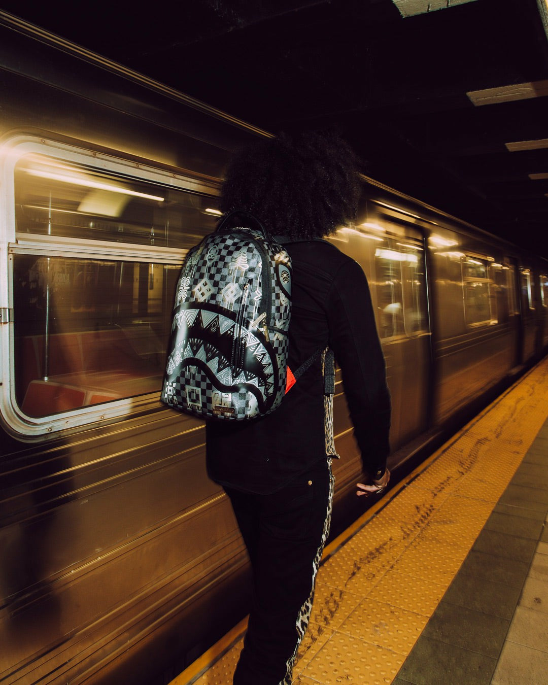 AFRICAN INTELLIGENCE 9 POWER GLYPHICS BACKPACK - SANDFLOWER COLLAB | Sprayground sale