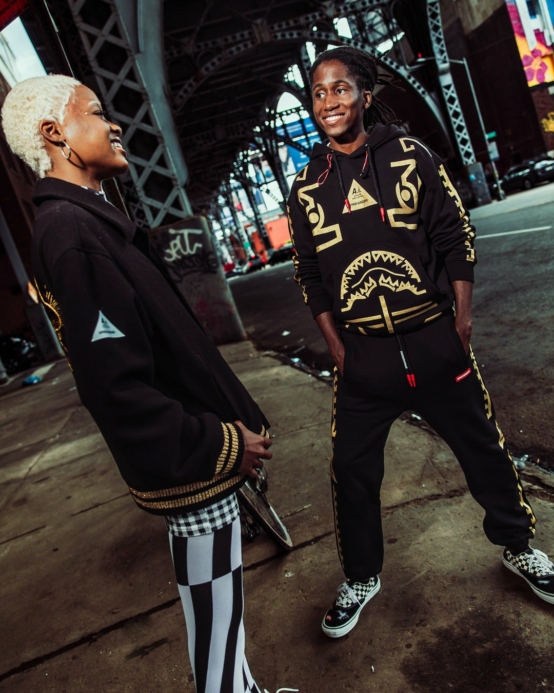 A.I.9 AFRICAN INTELLIGENCE GUILDED LEOPARD - SANDFLOWER COLLAB VARSITY | Sprayground US