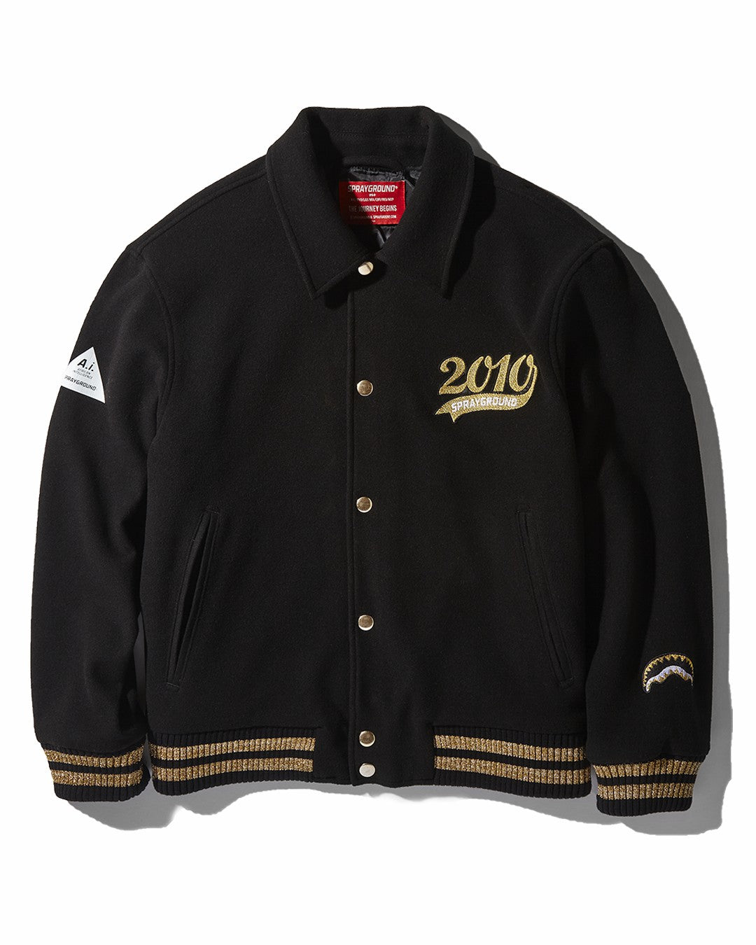 A.I.9 AFRICAN INTELLIGENCE GUILDED LEOPARD - SANDFLOWER COLLAB VARSITY | Sprayground US