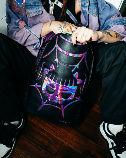 CAZZU IRIDESCENT CUT & SEW SPIDER SKULL SHARK BACKPACK (DLXV) | Sprayground US