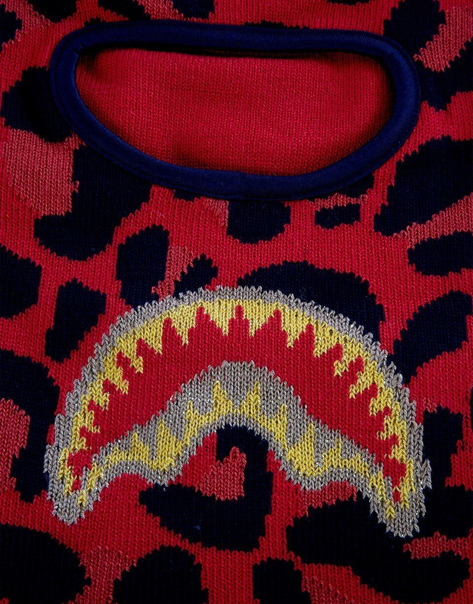 RED LEOPARD GOLD SHARK MOUTH SKI MASK | Sprayground Clearance