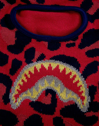 RED LEOPARD GOLD SHARK MOUTH SKI MASK | Sprayground Clearance