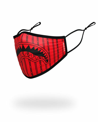 ADULT REVERSE SHARKS IN PARIS (RED) FORM FITTING FACE MASK | Sprayground Online