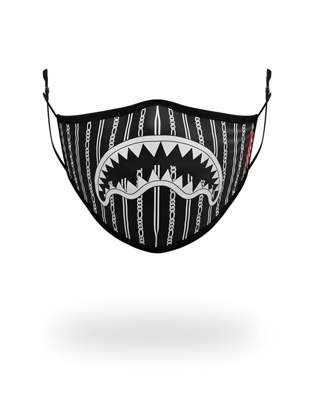 ADULT REVERSE SHARKS IN PARIS (BLACK) FORM FITTING FACE MASK | Sprayground Near Me