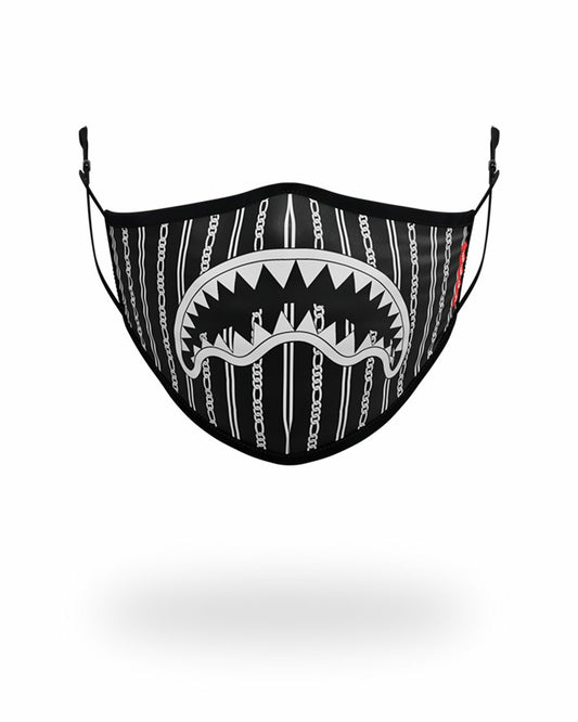 ADULT REVERSE SHARKS IN PARIS (BLACK) FORM FITTING FACE MASK | Sprayground Near Me