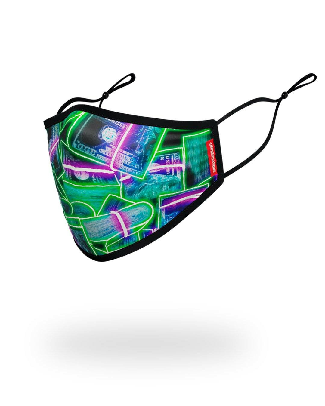 ADULT NEON MONEY FORM FITTING FACE MASK | Sprayground Near Me