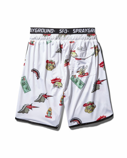 PATCH ALL-IN CORTO SWIM TRUNKS (WHITE) | Sprayground for sale