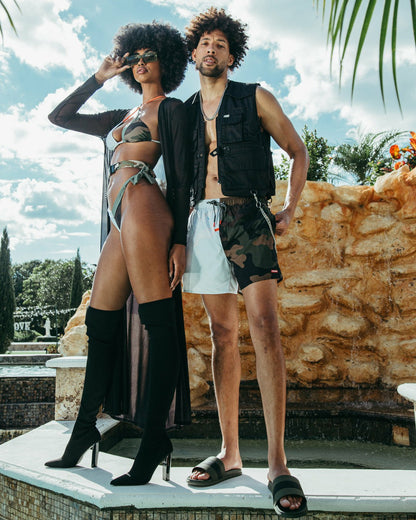 SPLIT BITE CAMO SHOTO SWIM TRUNKS | Sprayground for sale