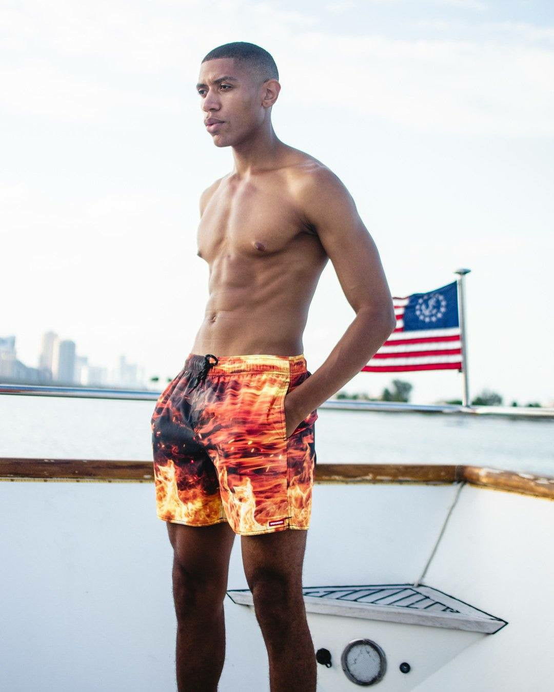 CAMO FIRE SHOTO SWIM TRUNKS | Sprayground Clearance