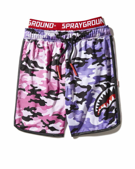 KIDS SPLIT CAMO SWIM TRUNKS | Sprayground Online