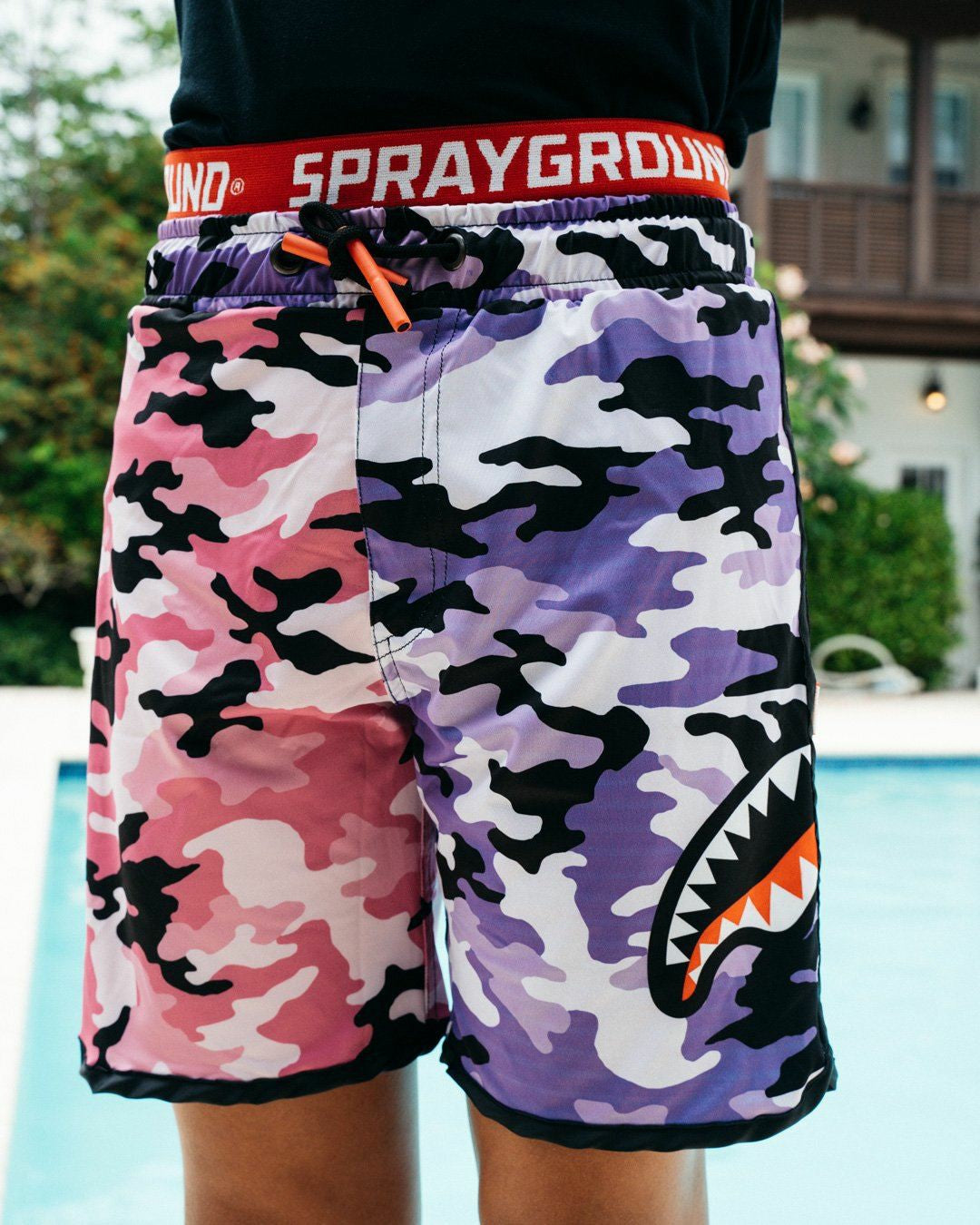 KIDS SPLIT CAMO SWIM TRUNKS | Sprayground Online