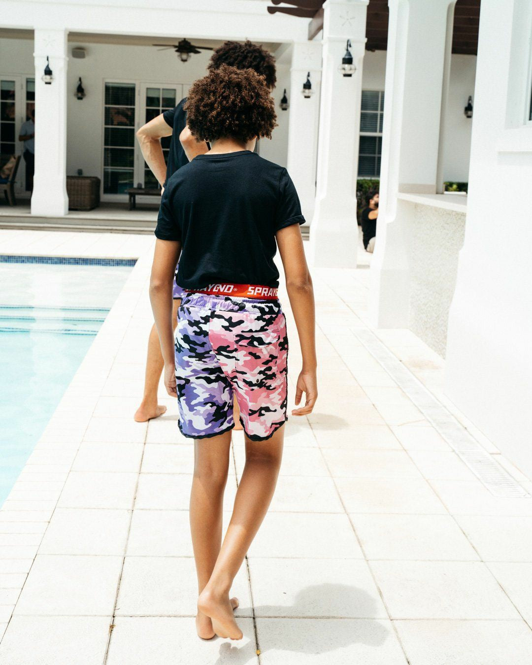 KIDS SPLIT CAMO SWIM TRUNKS | Sprayground Online