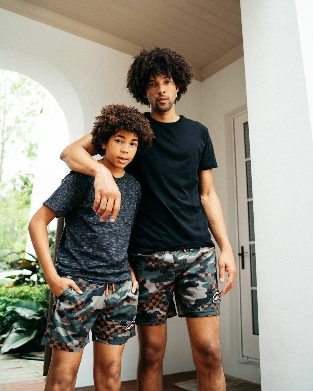 KIDS CAMO CHECKERED SWIM TRUNKS | Sprayground Near Me