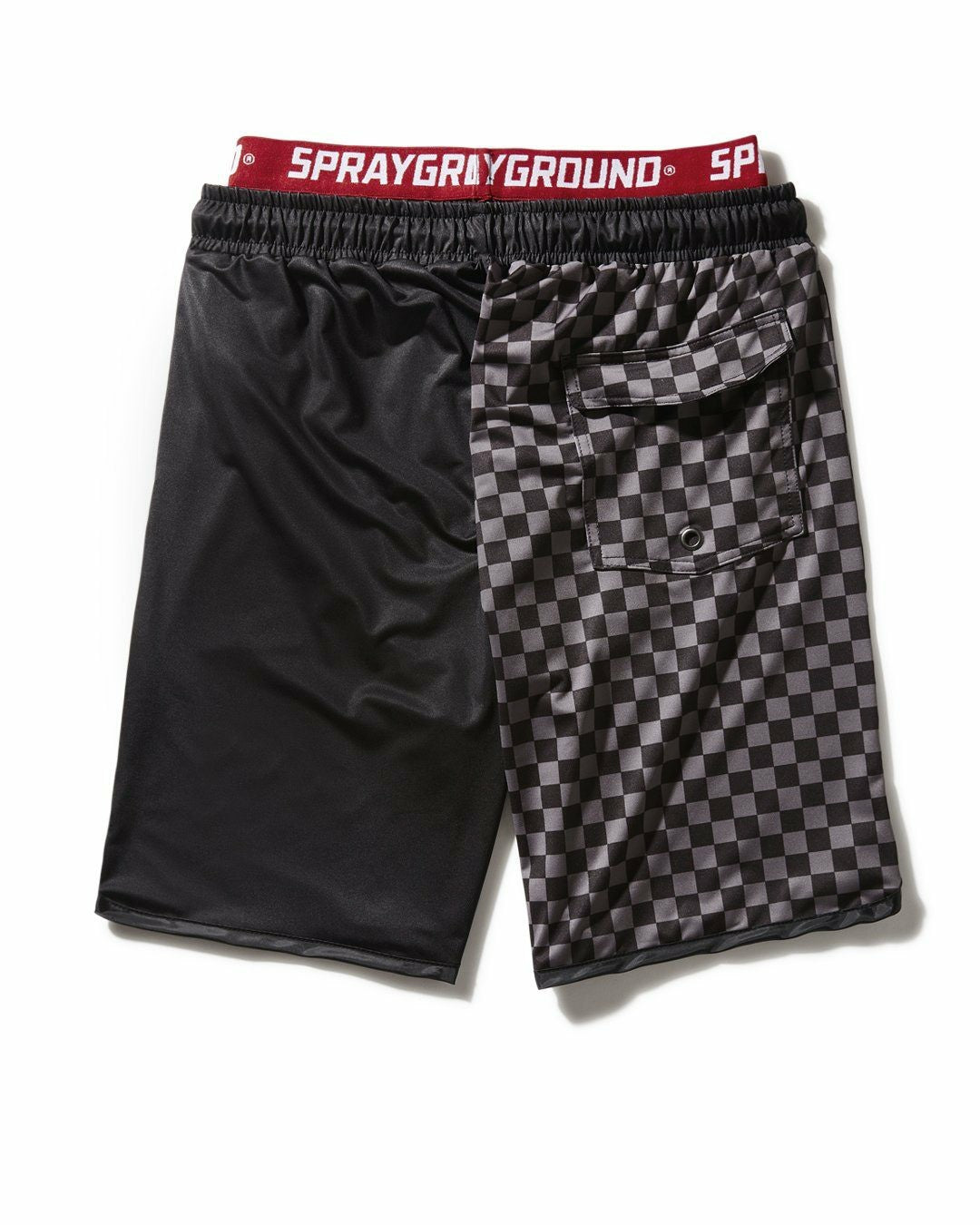 GREY CHECKERED SPLIT CORTO SWIM TRUNKS | Sprayground Discount