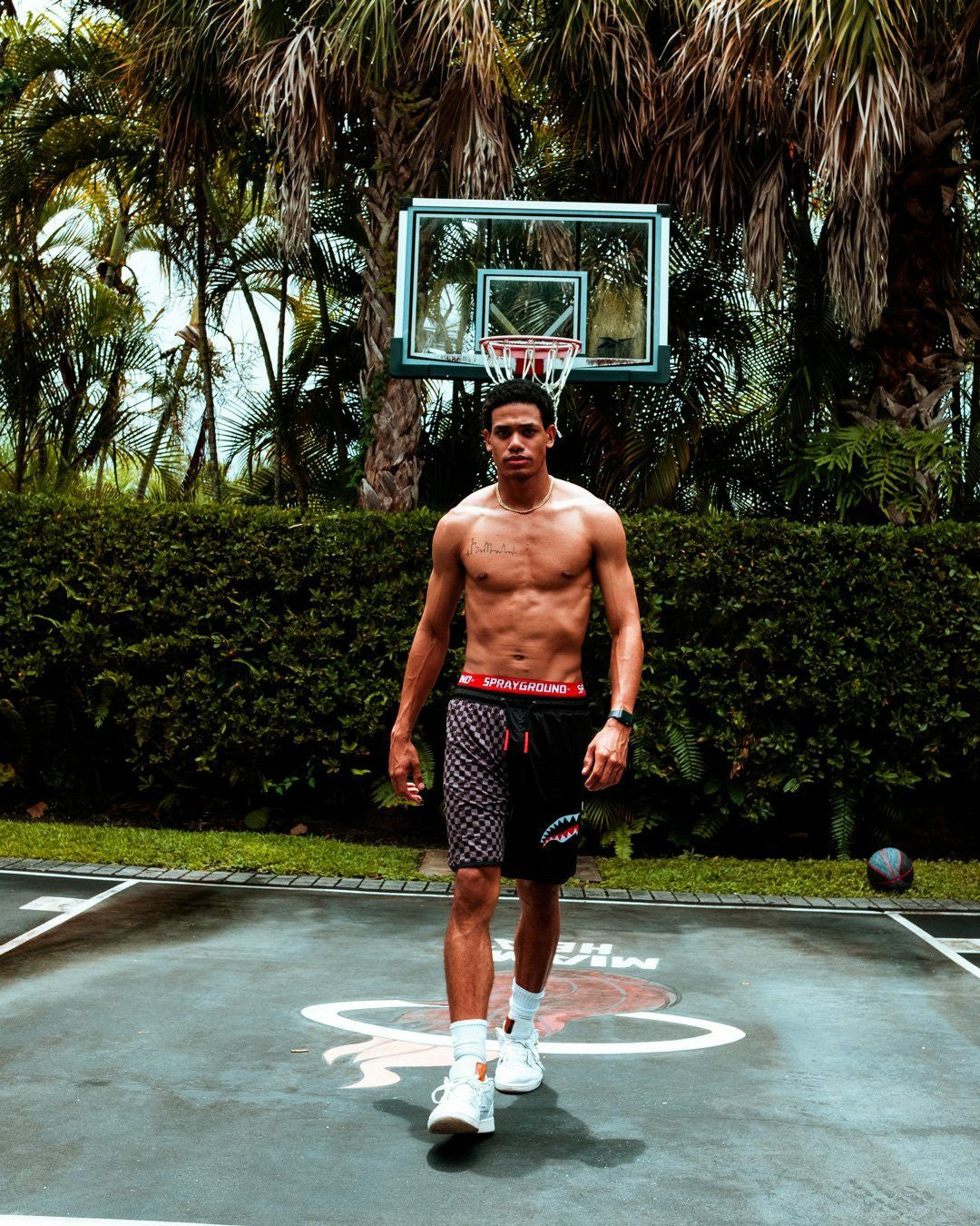 GREY CHECKERED SPLIT CORTO SWIM TRUNKS | Sprayground Discount