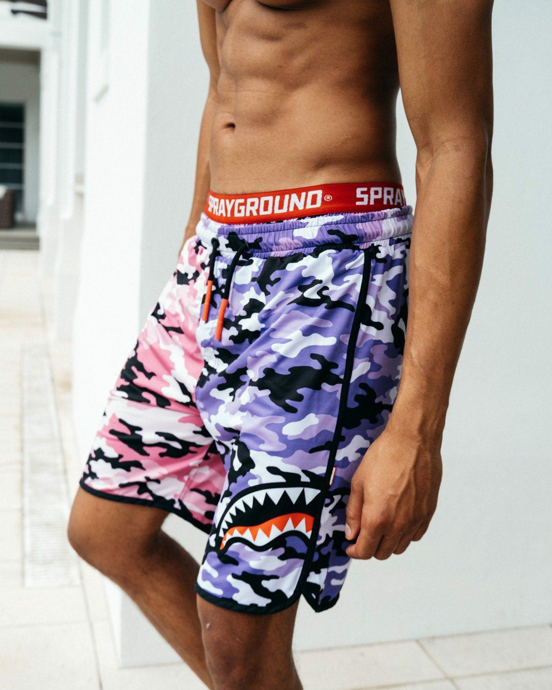 SPLIT CAMO CORTO SWIM TRUNKS | Sprayground for sale