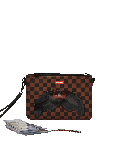 SHARKS IN PARIS CLEAR FOR TAKEOFF CROSSOVER CLUTCH WITH STRAP | Sprayground for sale