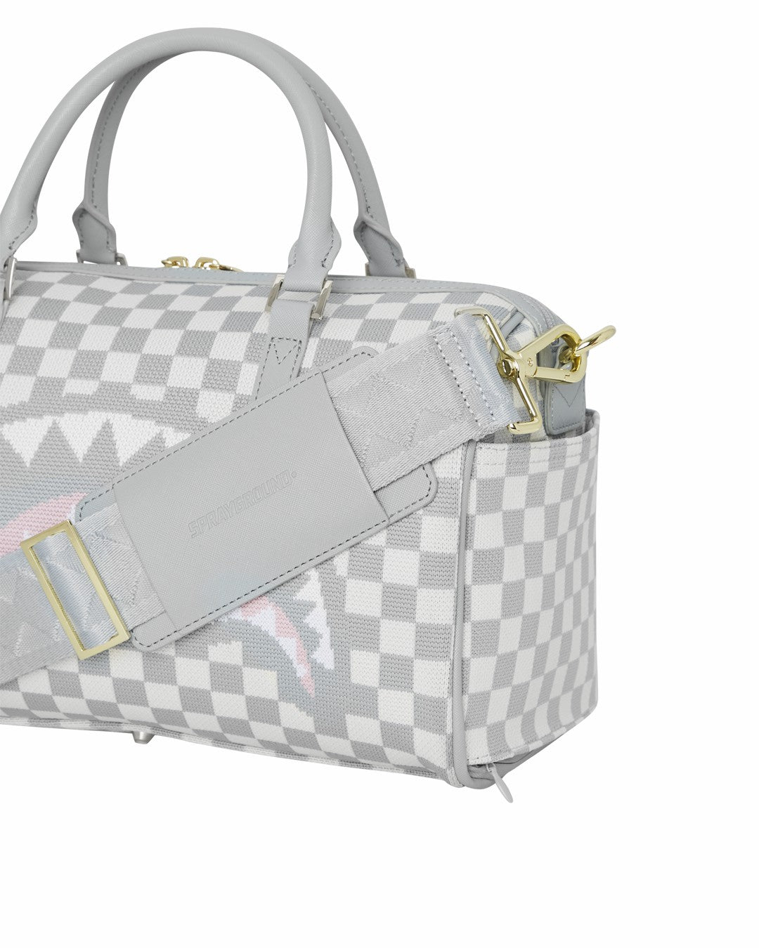 KNIT SHARKS IN PARIS IN CREAM MINI DUFFLE | Sprayground US