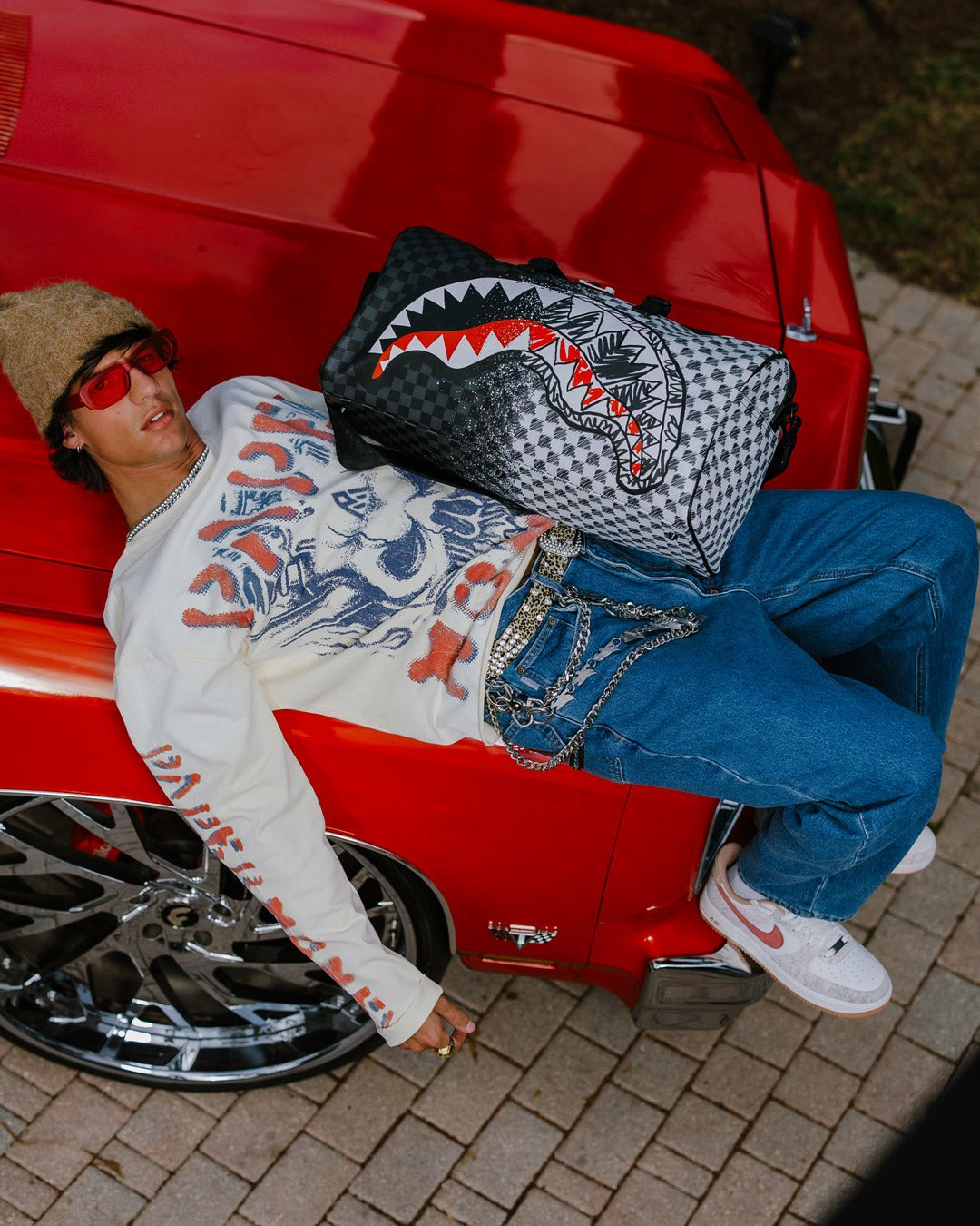 SCRIBBLE DRIBBLE CHECK DUFFLE | Sprayground Online