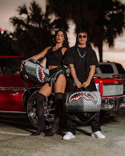 SCRIBBLE DRIBBLE CHECK DUFFLE | Sprayground Online