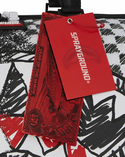 SCRIBBLE DRIBBLE CHECK DUFFLE | Sprayground Online