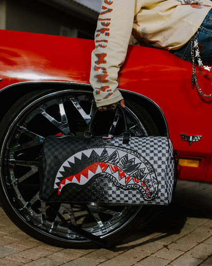 SCRIBBLE DRIBBLE CHECK DUFFLE | Sprayground Online